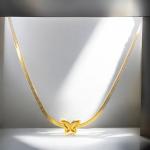 SK-Jewellers New Luxury Snake Style Thick Chain Butterfly Necklace – Bold and Elegant Statement Necklace in 18K Gold Plated Sterling Silver