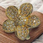 Sk-Jewellers Large Crystal Rhinestone Flower Adjustable Ring – Silver/Gold Fashion Jewelry – Stunning Floral Design, Multiple Color Options – Perfect Gift for Women