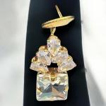 Sk-Jewellers Zircon Style Tops for Girls – Elegant Gold Color with Sparkling Zircon Stones – Fashionable Tops for Special Occasions